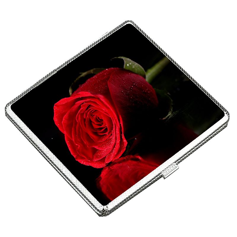 Etui à Cigarettes Fleur Rose Rouge