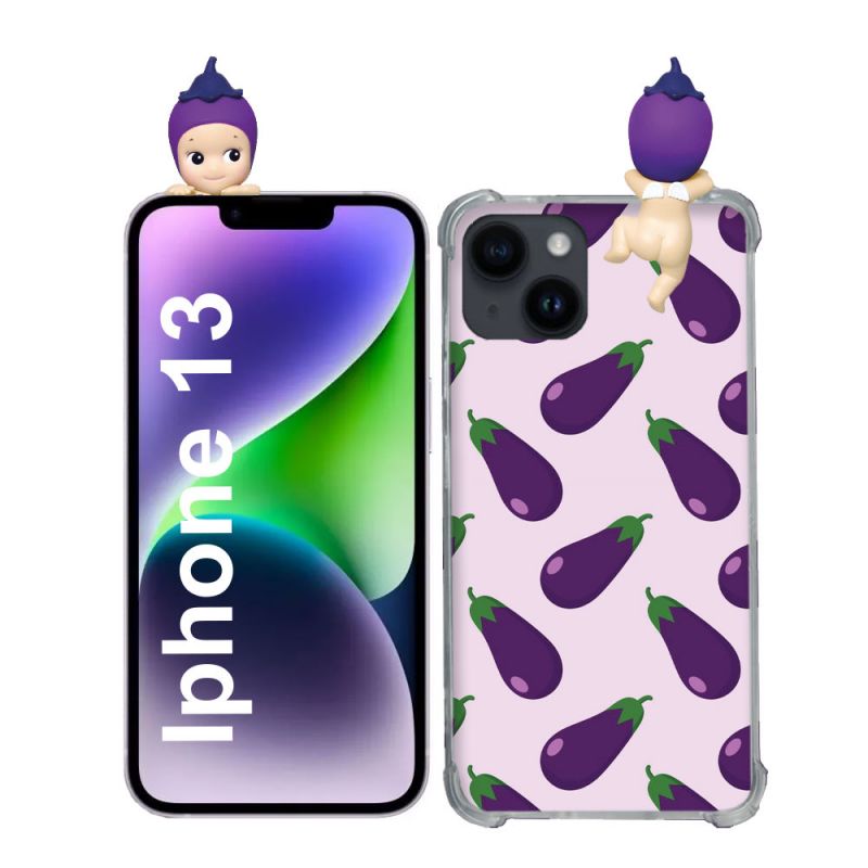 Coque Renforcée Pour Iphone 13 Angel Hippers Aubergine