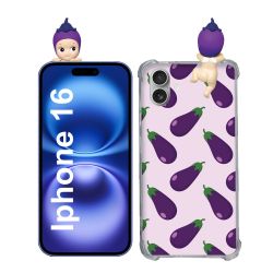 Coque Renforcée Pour Iphone 16 Angel Hippers Aubergine