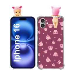 Coque Renforcée Pour Iphone 16 Angel Hippers Cochon