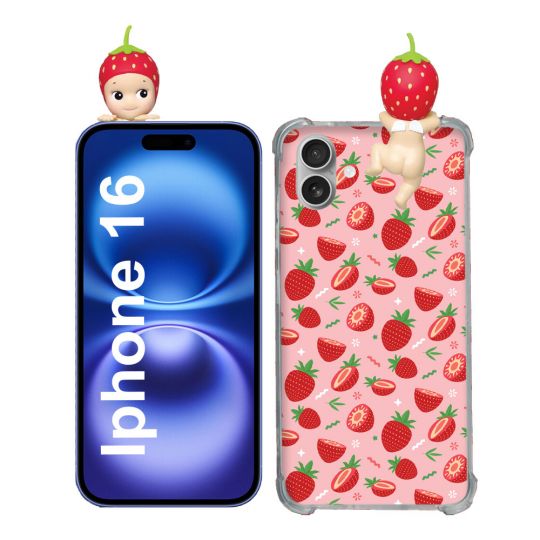 Coque Renforcée Pour Iphone 16 Angel Hippers Fraise