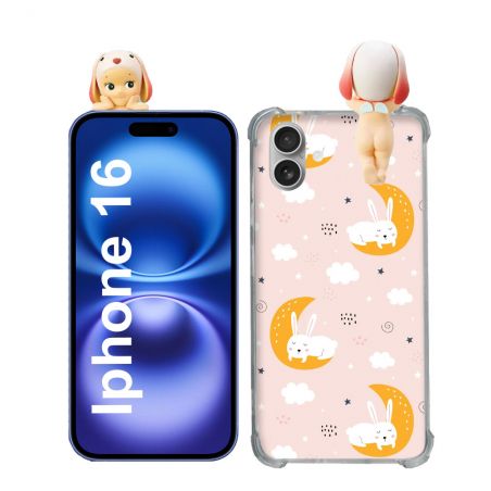 Coque Renforcée Pour Iphone 16 Angel Hippers Lapin Bélier