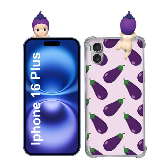 Coque Renforcée Pour Iphone 16 Plus Angel Hippers Aubergine