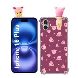 Coque Renforcée Pour Iphone 16 Plus Angel Hippers Cochon