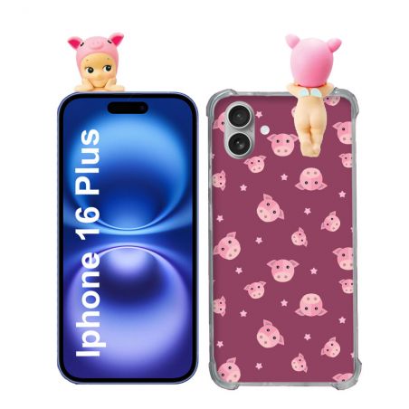 Coque Renforcée Pour Iphone 16 Plus Angel Hippers Cochon