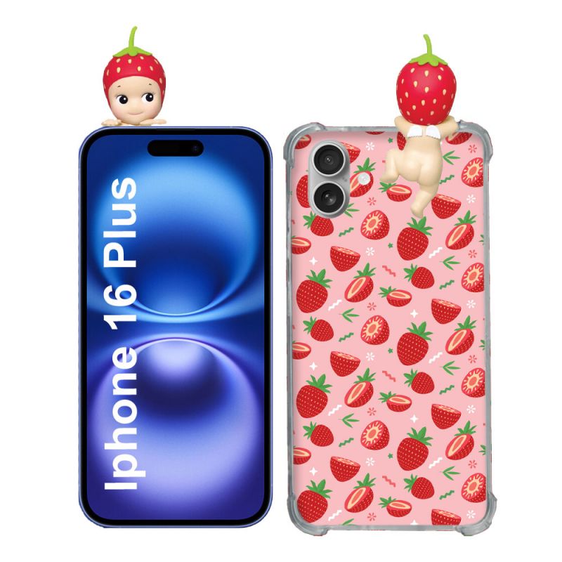 Coque Renforcée Pour Iphone 16 Plus Angel Hippers Fraise