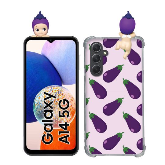 Coque Renforcée Pour Samsung Galaxy A14 4G / 5G Angel Hippers Aubergine