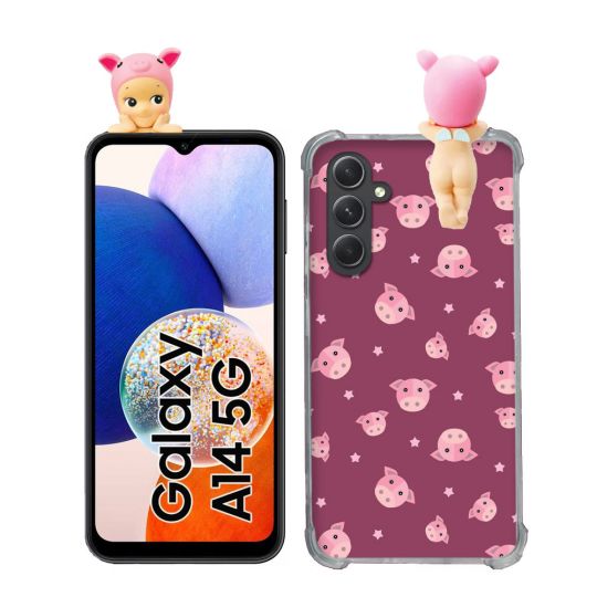 Coque Renforcée Pour Samsung Galaxy A14 4G / 5G Angel Hippers Cochon
