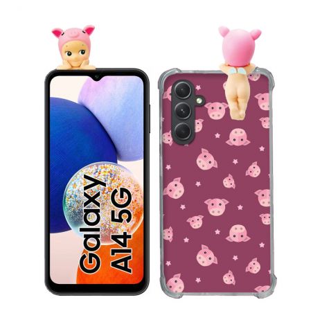 Coque Renforcée Pour Samsung Galaxy A14 4G / 5G Angel Hippers Cochon