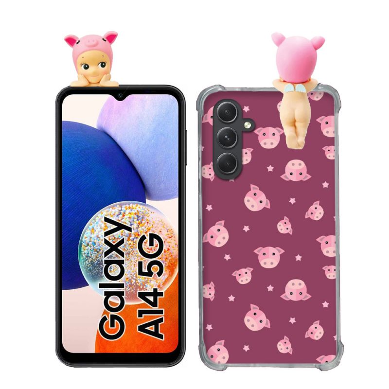 Coque Renforcée Pour Samsung Galaxy A14 4G / 5G Angel Hippers Cochon