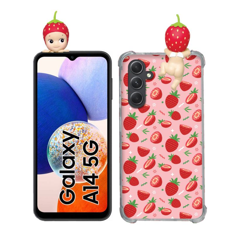 Coque Renforcée Pour Samsung Galaxy A14 4G / 5G Angel Hippers Fraise