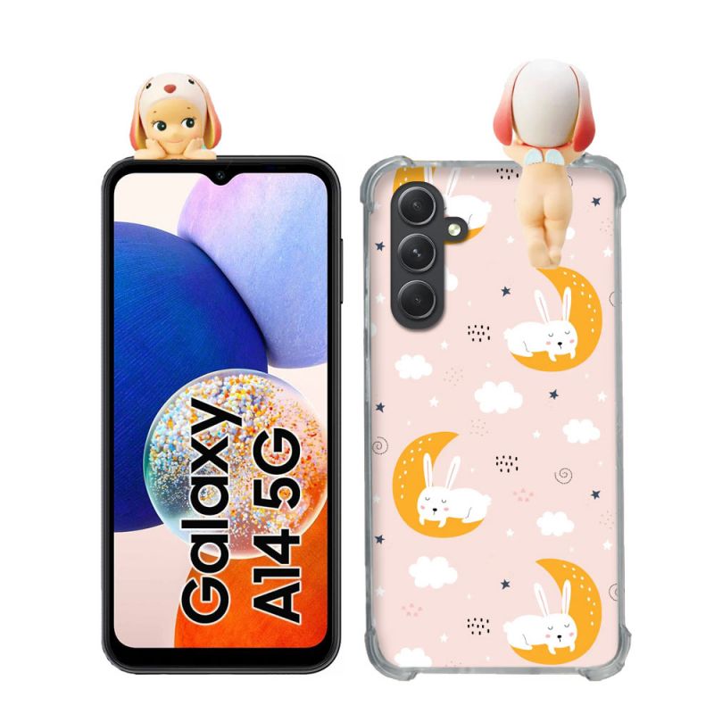 Coque Renforcée Pour Samsung Galaxy A14 4G / 5G Angel Hippers Lapin Bélier