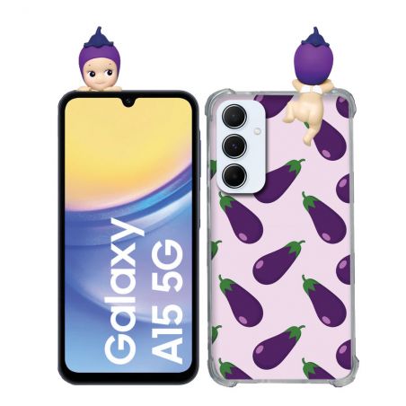 Coque Renforcée Pour Samsung Galaxy A15 4G / 5G Angel Hippers Aubergine