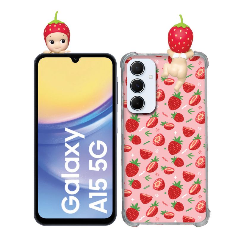 Coque Renforcée Pour Samsung Galaxy A15 4G / 5G Angel Hippers Fraise