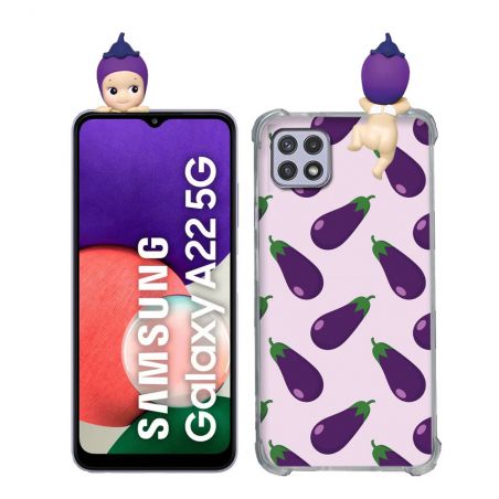 Coque Renforcée Pour Samsung Galaxy A22 5G Angel Hippers Aubergine