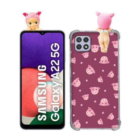 Coque Renforcée Pour Samsung Galaxy A22 5G Angel Hippers Cochon