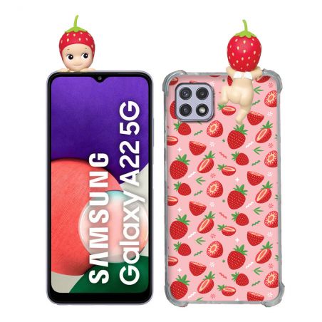 Coque Renforcée Pour Samsung Galaxy A22 5G Angel Hippers Fraise