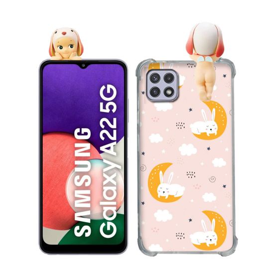 Coque Renforcée Pour Samsung Galaxy A22 5G Angel Hippers Lapin Bélier