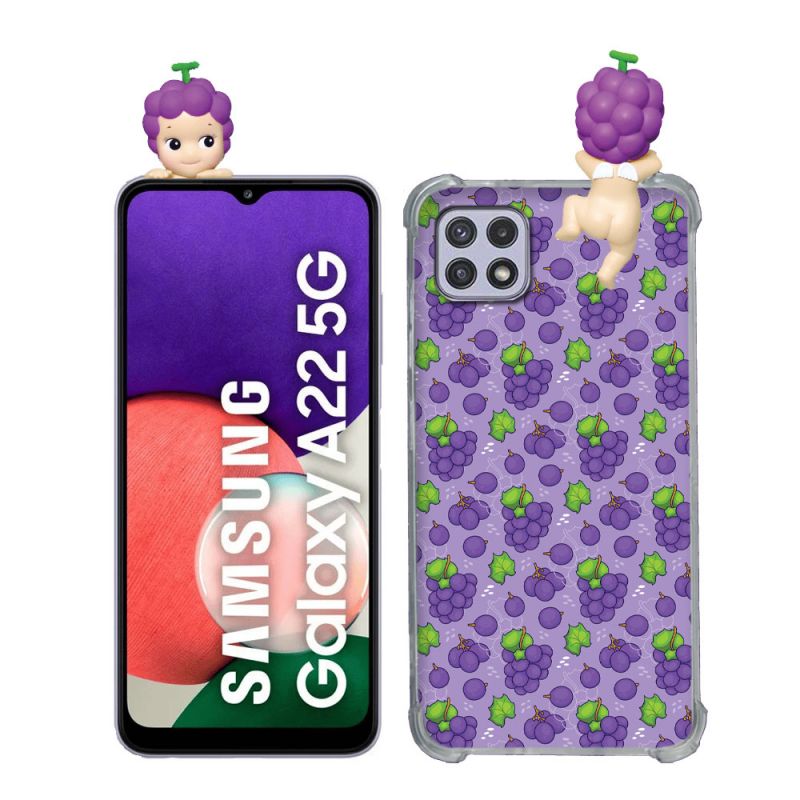 Coque Renforcée Pour Samsung Galaxy A22 5G Angel Hippers Raisin