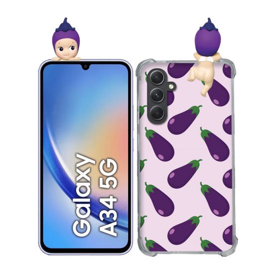 Coque Renforcée Pour Samsung Galaxy A34 5G Angel Hippers Aubergine