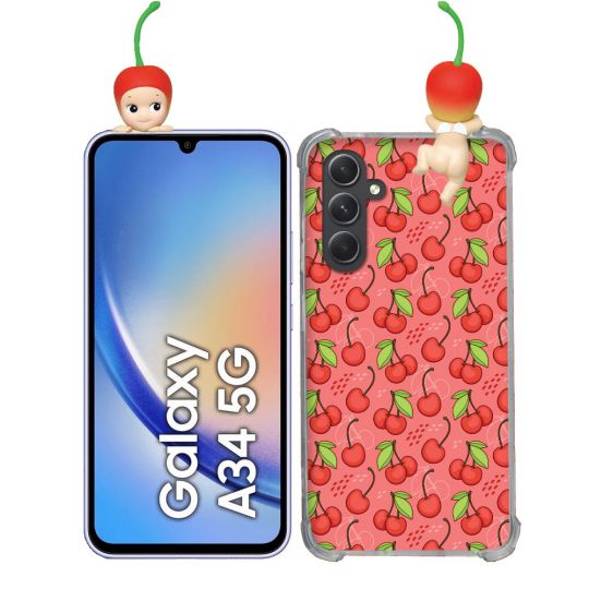 Coque Renforcée Pour Samsung Galaxy A34 5G Angel Hippers Cerise