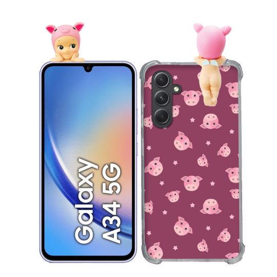 Coque Renforcée Pour Samsung Galaxy A34 5G Angel Hippers Cochon
