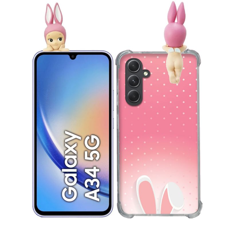 Coque Renforcée Pour Samsung Galaxy A34 5G Angel Hippers Lapin