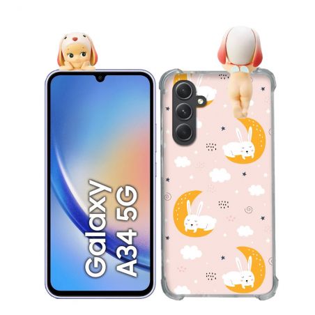 Coque Renforcée Pour Samsung Galaxy A34 5G Angel Hippers Lapin Bélier