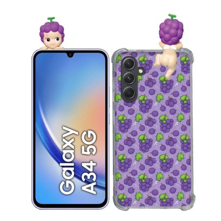 Coque Renforcée Pour Samsung Galaxy A34 5G Angel Hippers Raisin