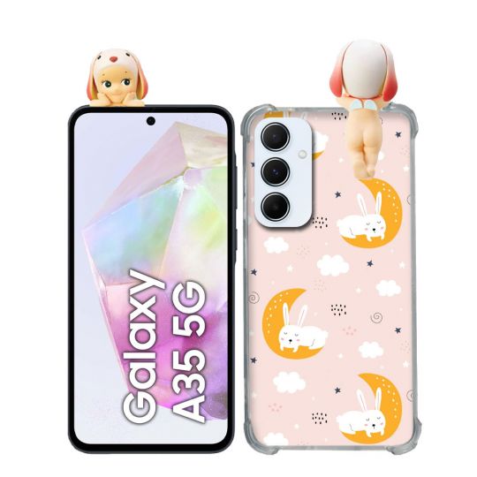 Coque Renforcée Pour Samsung Galaxy A35 5G Angel Hippers Lapin Bélier