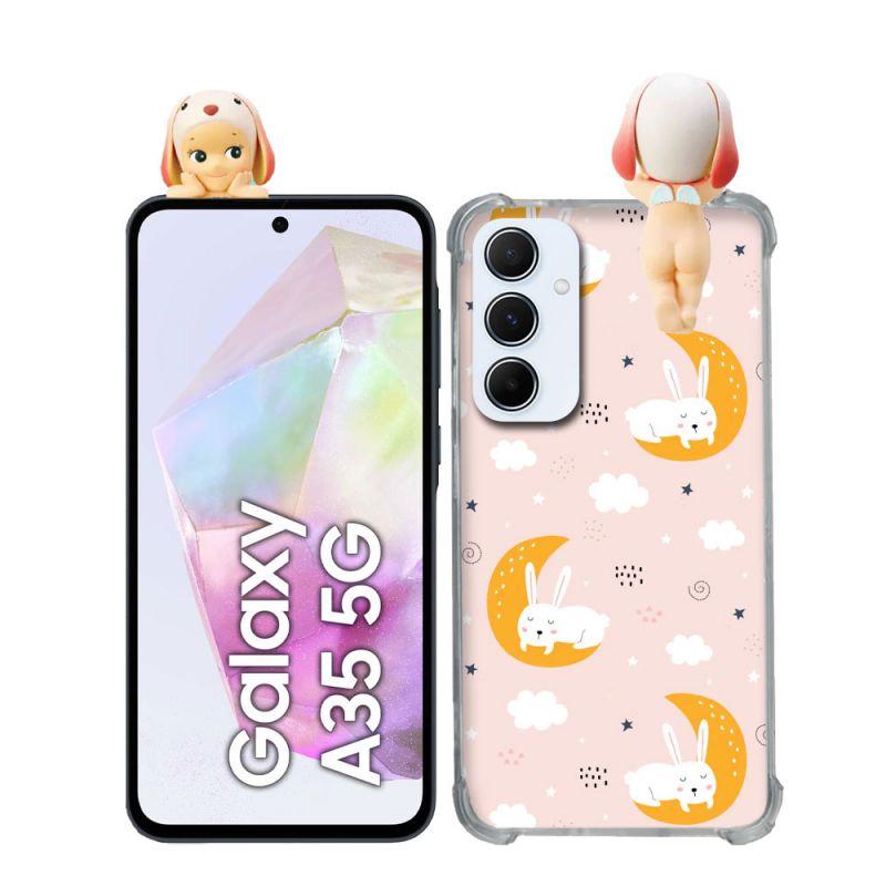 Coque Renforcée Pour Samsung Galaxy A35 5G Angel Hippers Lapin Bélier