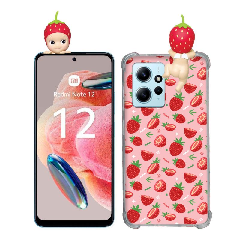 Coque Renforcée Pour Xiaomi Redmi Note 12 4G Angel Hippers Fraise