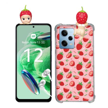 Coque Renforcée Pour Xiaomi Redmi Note 12 5G Angel Hippers Fraise