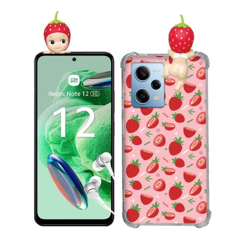 Coque Renforcée Pour Xiaomi Redmi Note 12 5G Angel Hippers Fraise
