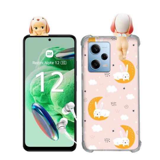 Coque Renforcée Pour Xiaomi Redmi Note 12 5G Angel Hippers Lapin Bélier