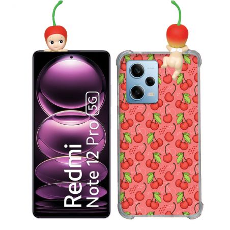 Coque Renforcée Pour Xiaomi Redmi Note 12 Pro 5G Angel Hippers Cerise
