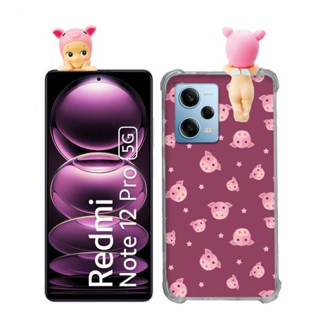 Coque Renforcée Pour Xiaomi Redmi Note 12 Pro 5G Angel Hippers Cochon