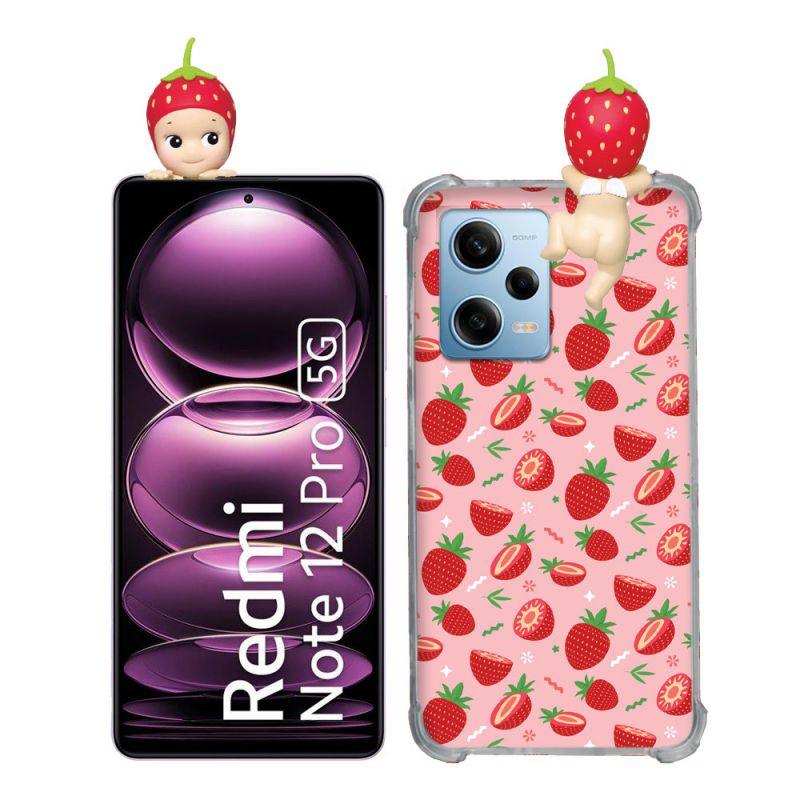 Coque Renforcée Pour Xiaomi Redmi Note 12 Pro 5G Angel Hippers Fraise
