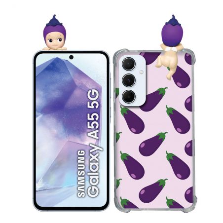 Coque Renforcée Pour Samsung Galaxy A55 5G Angel Hippers Aubergine