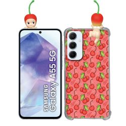 Coque Renforcée Pour Samsung Galaxy A55 5G Angel Hippers Cerise