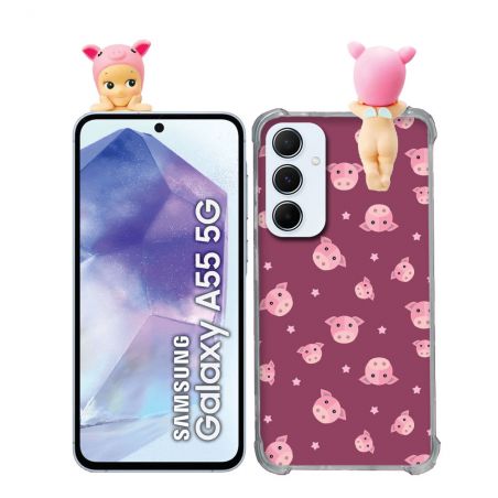 Coque Renforcée Pour Samsung Galaxy A55 5G Angel Hippers Cochon