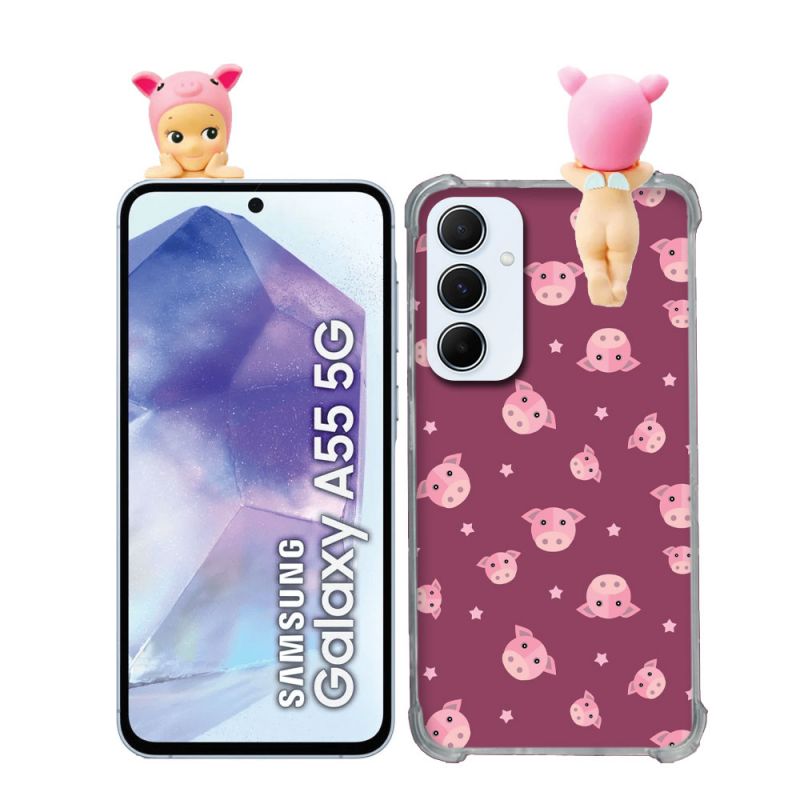 Coque Renforcée Pour Samsung Galaxy A55 5G Angel Hippers Cochon