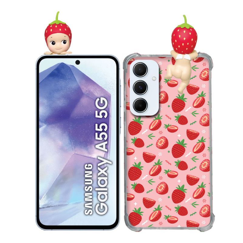 Coque Renforcée Pour Samsung Galaxy A55 5G Angel Hippers Fraise