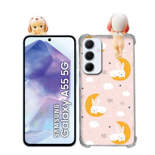 Coque Renforcée Pour Samsung Galaxy A55 5G Angel Hippers Lapin Bélier
