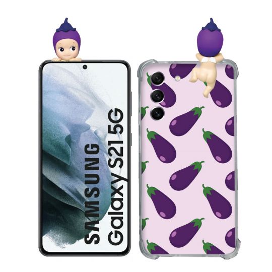 Coque Renforcée Pour Samsung Galaxy S21 Angel Hippers Aubergine