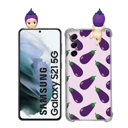 Coque Renforcée Pour Samsung Galaxy S21 Angel Hippers Aubergine