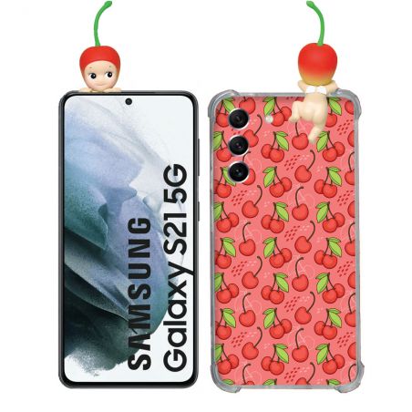Coque Renforcée Pour Samsung Galaxy S21 Angel Hippers Cerise