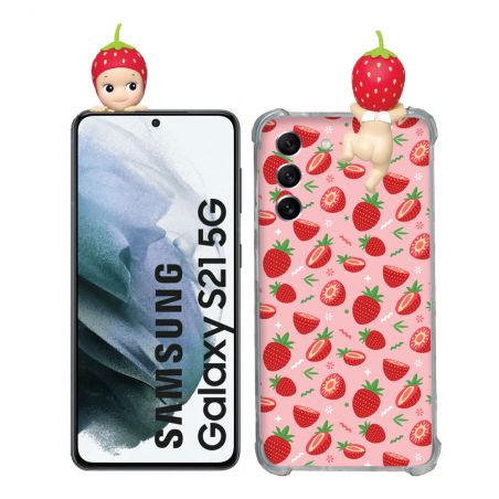 Coque Renforcée Pour Samsung Galaxy S21 Angel Hippers Fraise