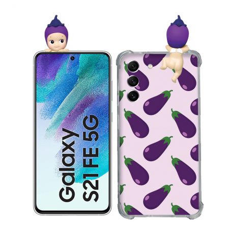 Coque Renforcée Pour Samsung Galaxy S21 FE / S21FE Angel Hippers Aubergine
