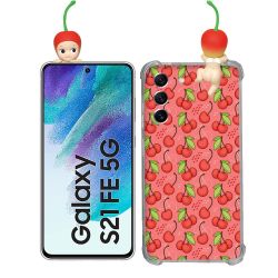 Coque Renforcée Pour Samsung Galaxy S21 FE / S21FE Angel Hippers Cerise